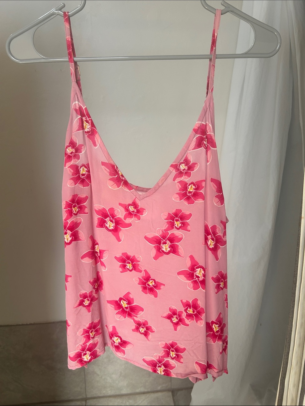 acacia swimwear Pink Floral Satin Slip Cami